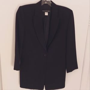Bianca Nygard One-Button Mid-Thigh Black Blazer